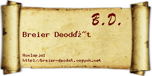 Breier Deodát névjegykártya